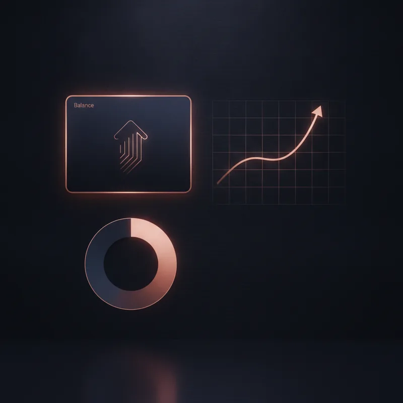 Crypto RX Index Dashboard mit Kontostand, Performance-Kacheln und aktuellen Aktivitäten